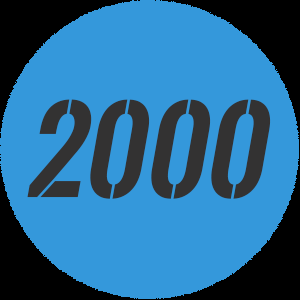 illusztráció a 2000-es szám kék körben