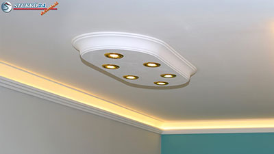 Design stukkólámpa díszlécekből LED-spotlámpákkal Érd 10/1000x500-3