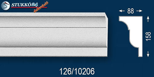 Időjárásálló bevonattal ellátott Dabas 126 tetőpárkány Időjárásálló bevonattal ellátott Dabas 126 tetőpárkány