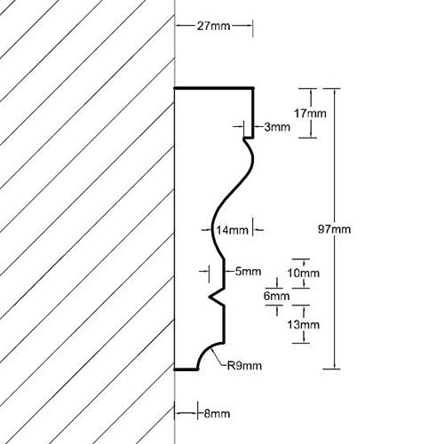 A Miskolc 102 homlokzati profil méretezett keresztmetszete A Miskolc 102 homlokzati profil méretezett keresztmetszete