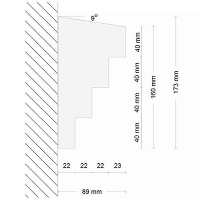 Göd 129 párkányprofil keresztmetszete