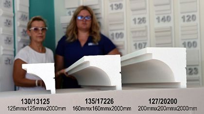 Külső stukkóprofilok három méretben párkányokhoz Külső stukkóprofilok három méretben párkányokhoz